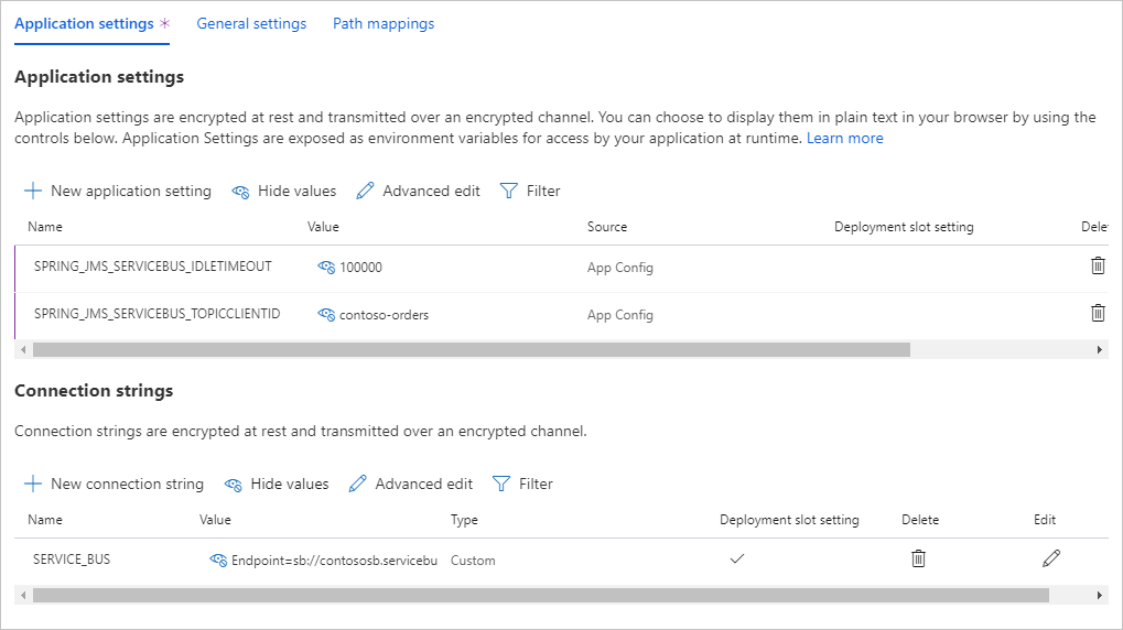 App Service Application Configuration
